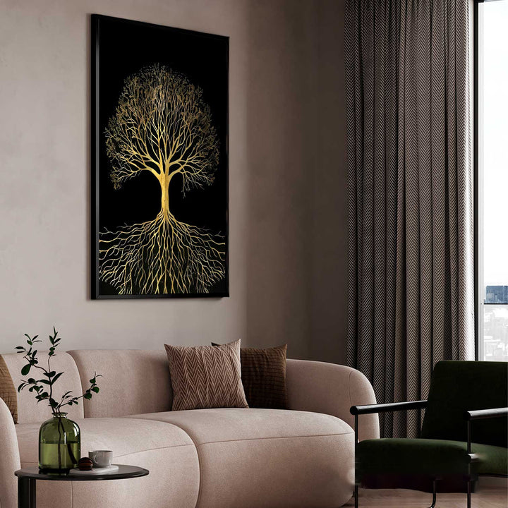 Radiant Tree of Life Abstract Canvas