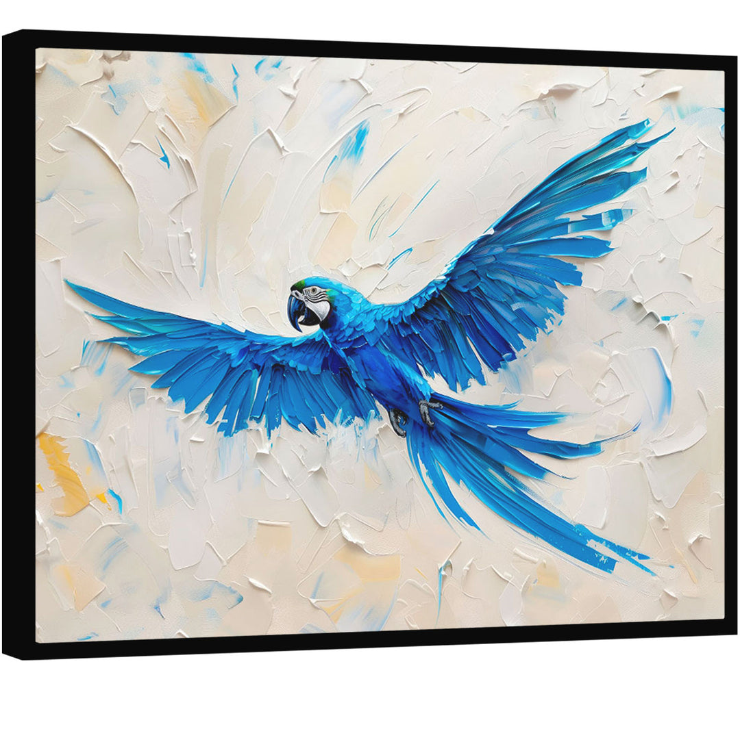 Blue Macaw Abstract Painting