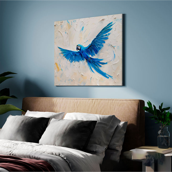 Blue Macaw Abstract Painting