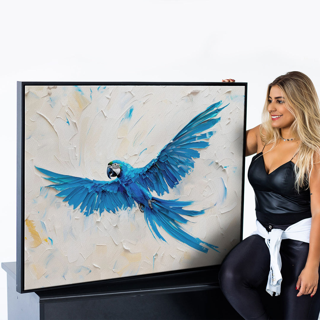 Blue Macaw Abstract Painting