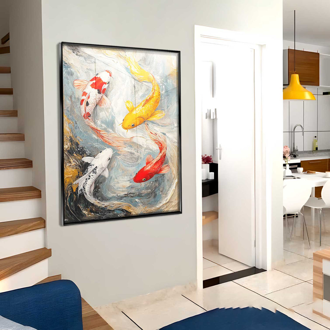 Carp in Harmony Abstract Painting