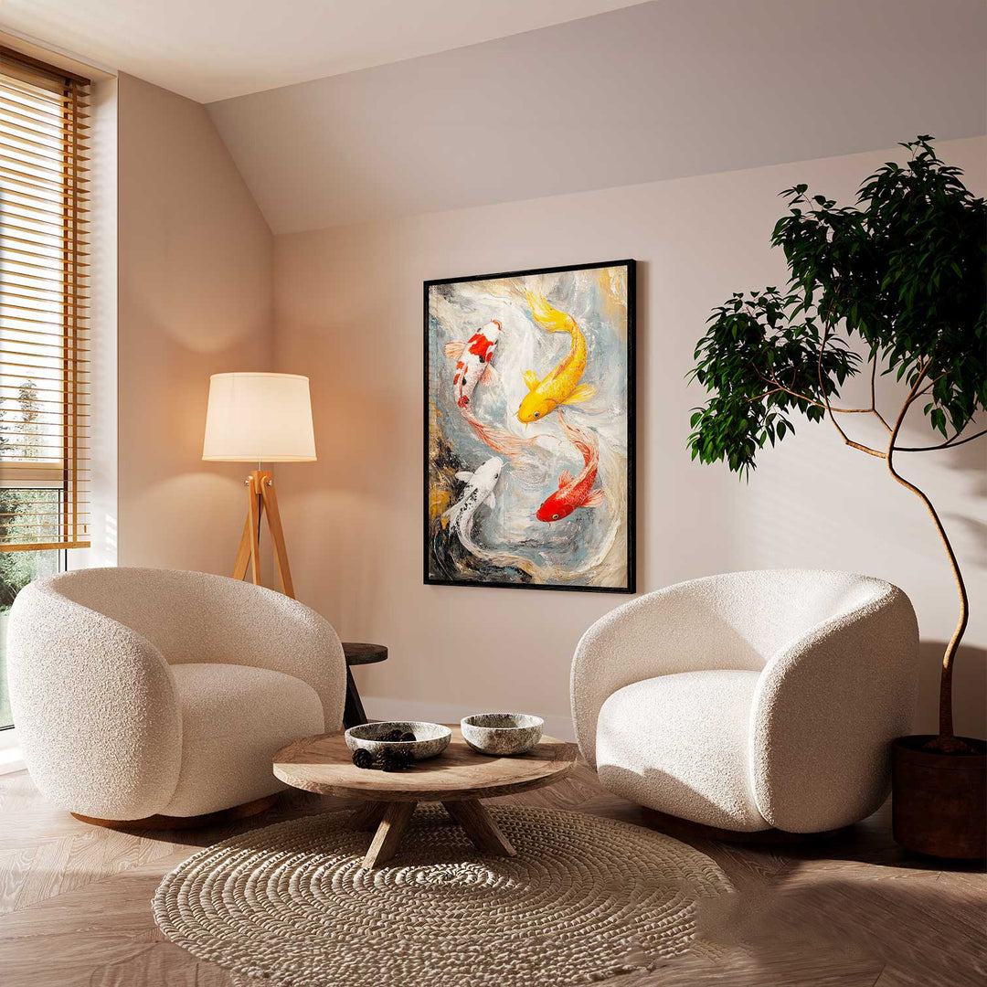 Carp in Harmony Abstract Painting