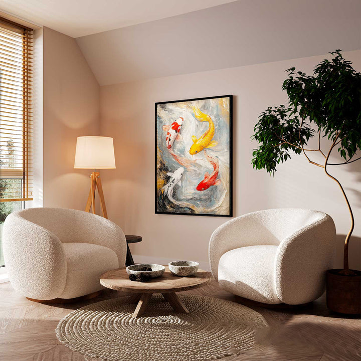 Carp in Harmony Abstract Painting