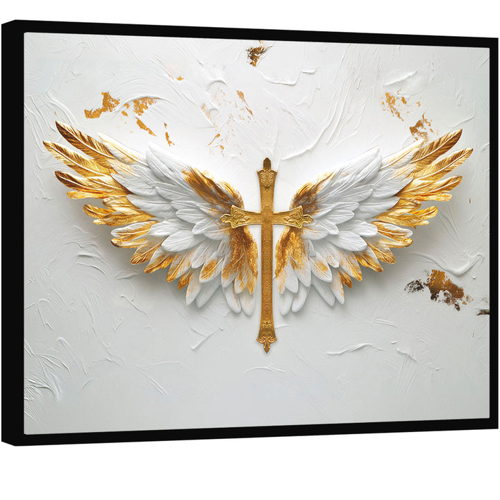 Blessed Wings Jesus Cross Canvas Print