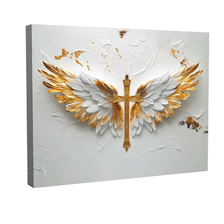 Blessed Wings Jesus Cross Canvas Print
