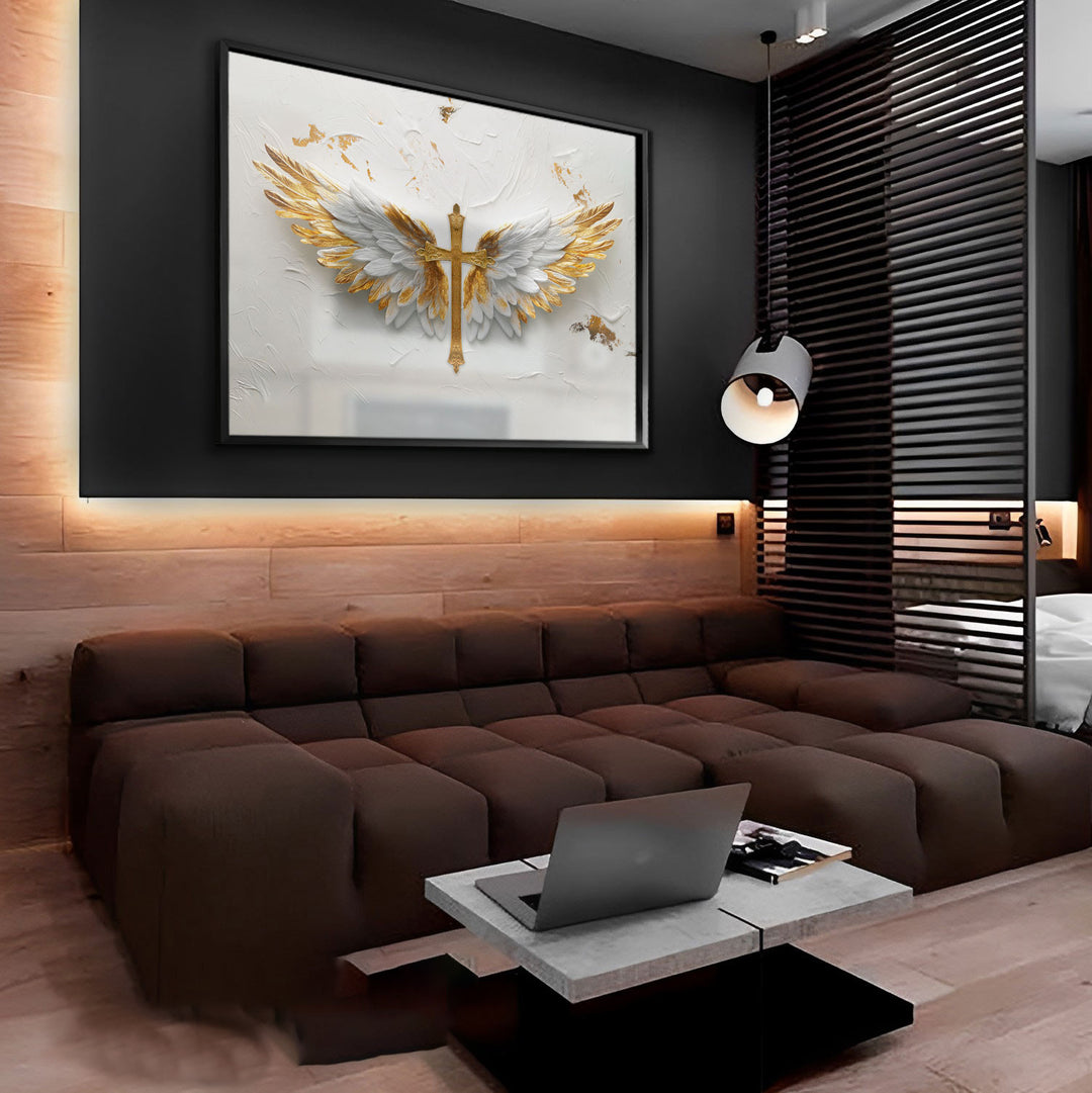 Blessed Wings Jesus Cross Canvas Print