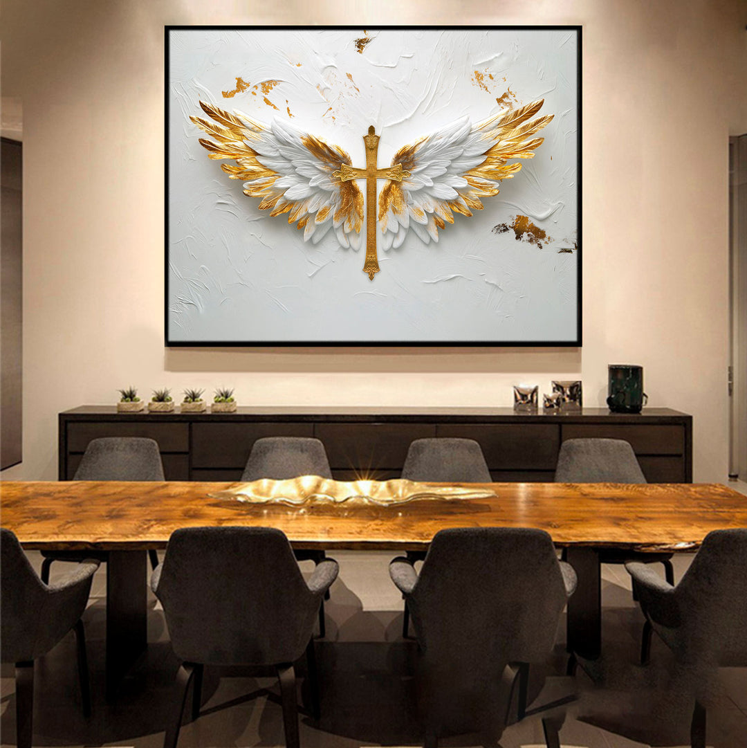 Blessed Wings Jesus Cross Canvas Print