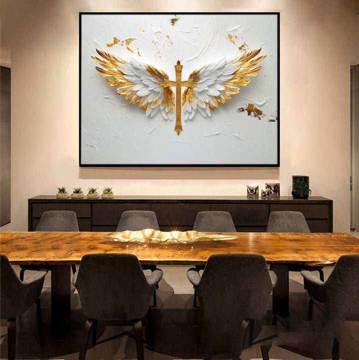 Blessed Wings Jesus Cross Canvas Print