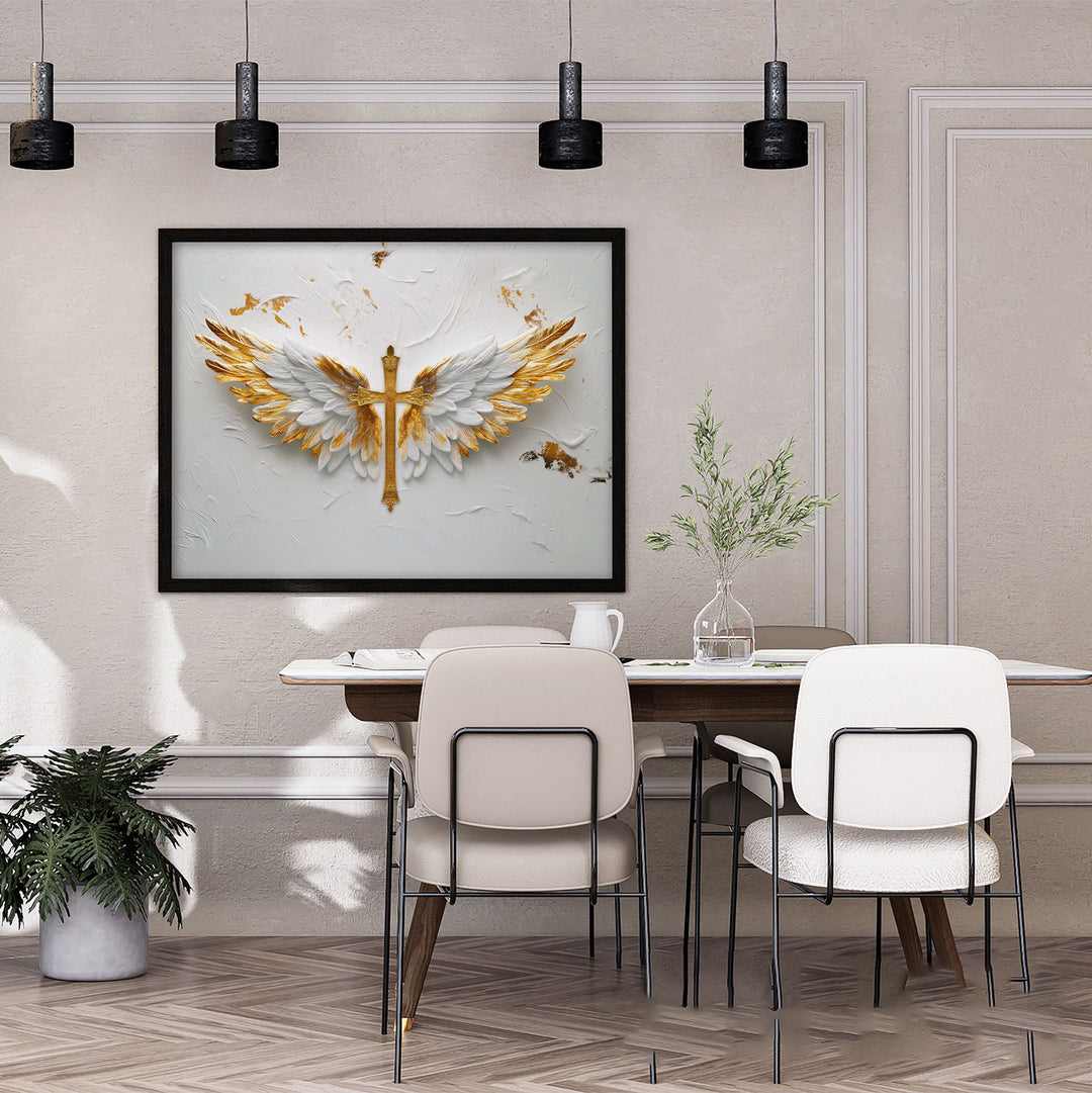 Blessed Wings Jesus Cross Canvas Print