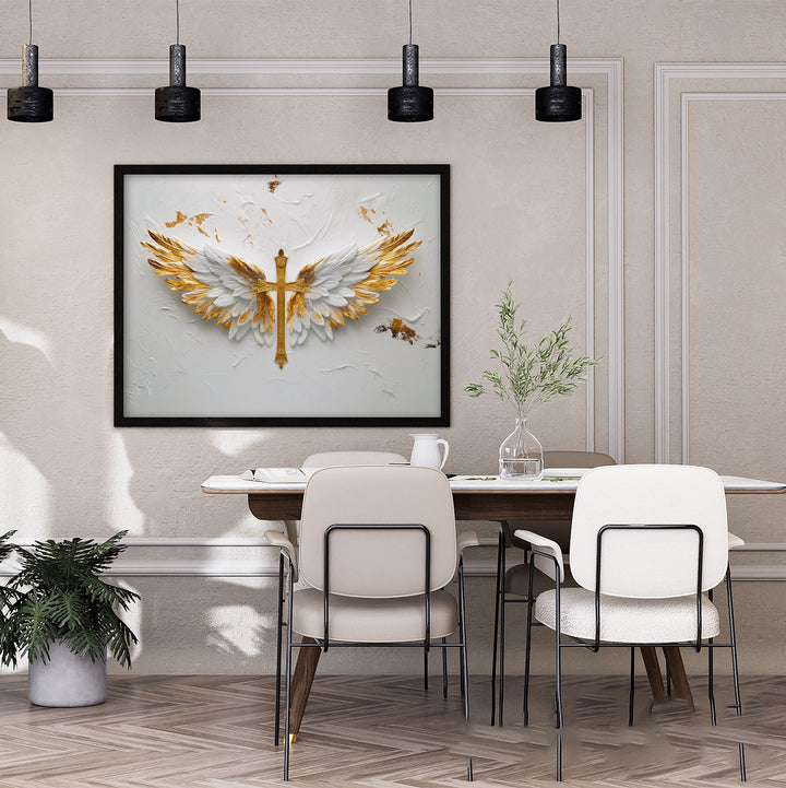 Blessed Wings Jesus Cross Canvas Print