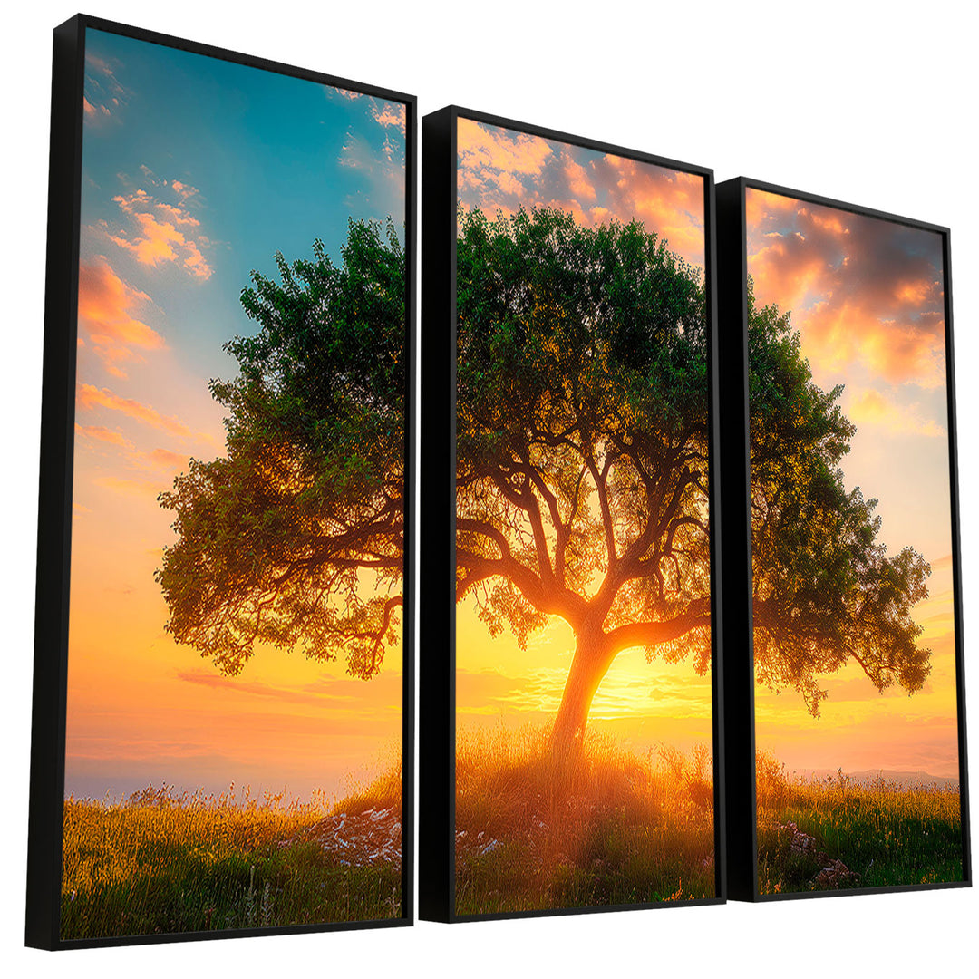 Tree at Sunset Frame 3 Pieces