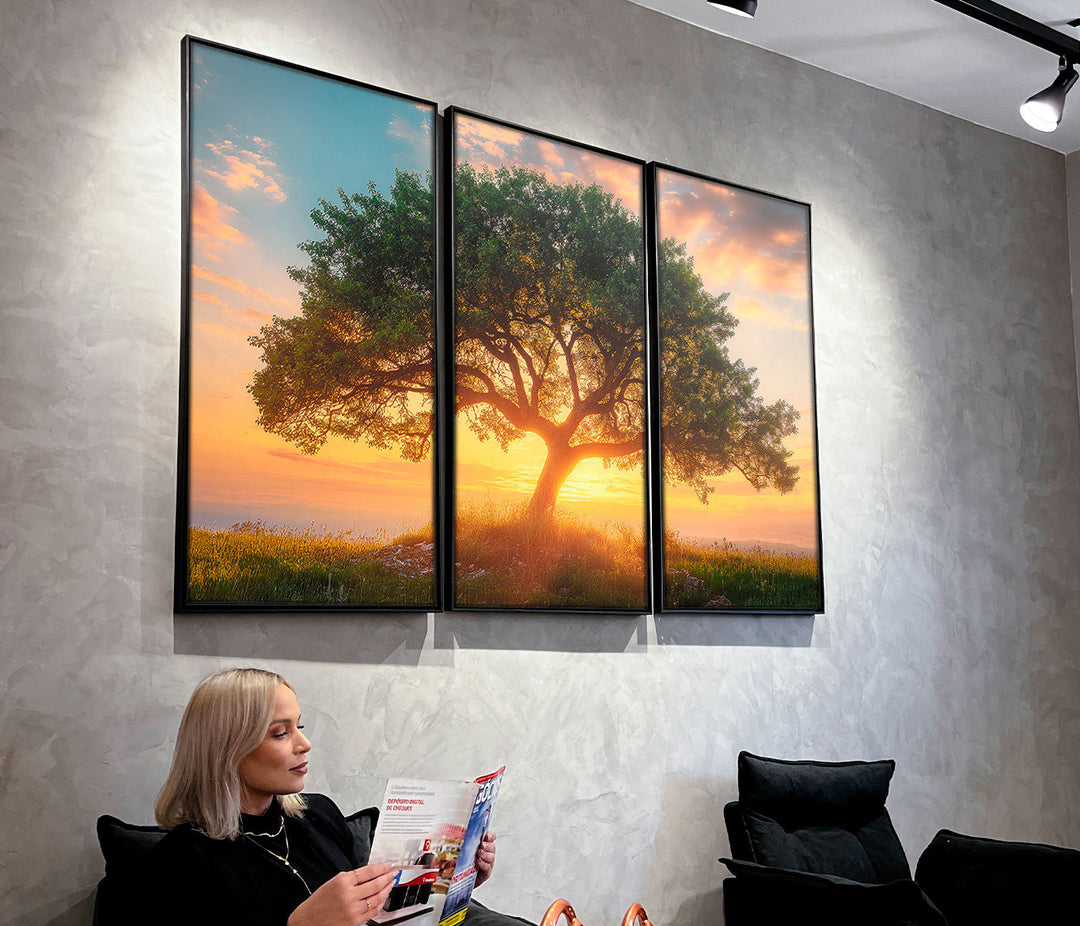 Tree at Sunset Frame 3 Pieces