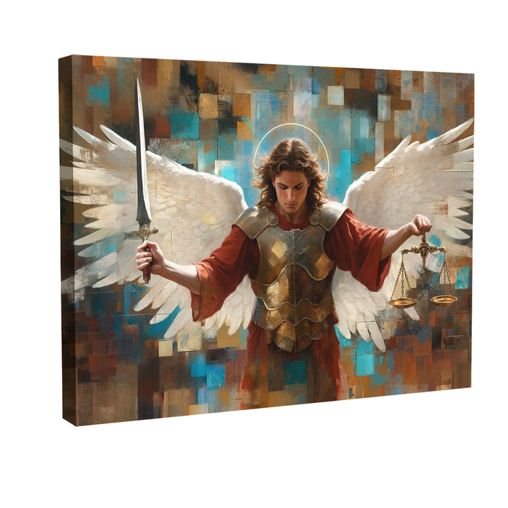 Saint Michael Abstract Grid Art Frame