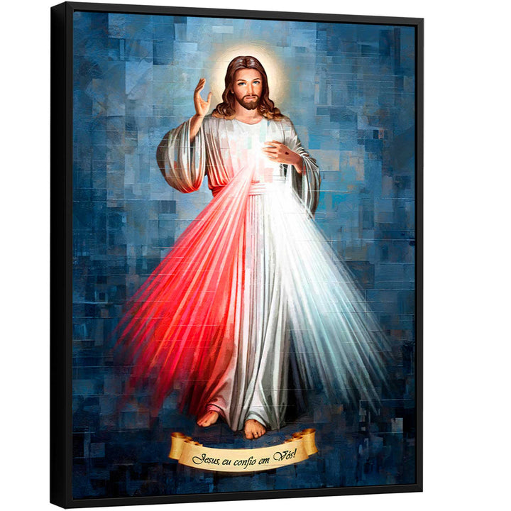 Merciful Jesus Abstract Grid Art Painting
