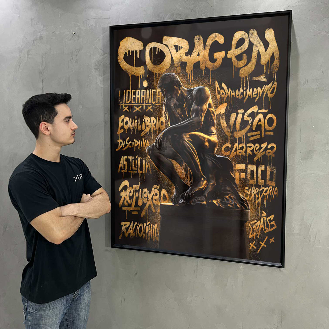 The Thinker Painting Golden Graffiti CRAIG