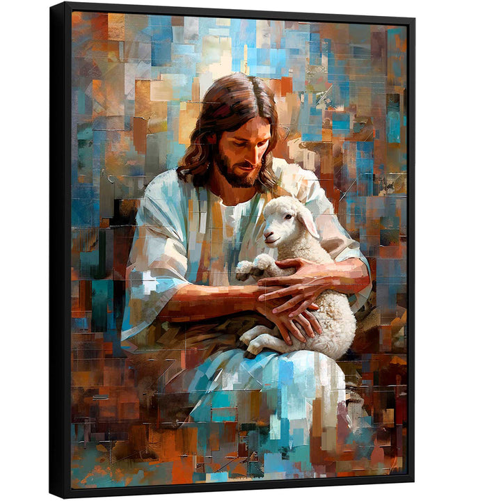 Jesus and the Lamb Grid Art
