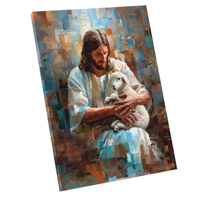 Jesus and the Lamb Grid Art