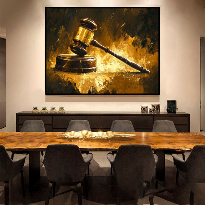 Hammer of Law Painting Motivational Canvas Print
