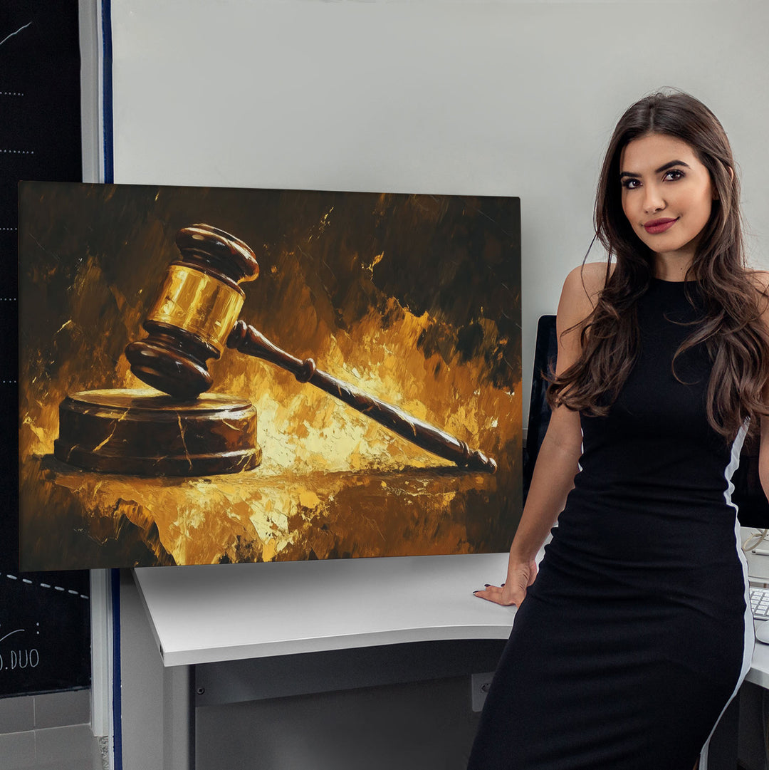 Hammer of Law Painting Motivational Canvas Print