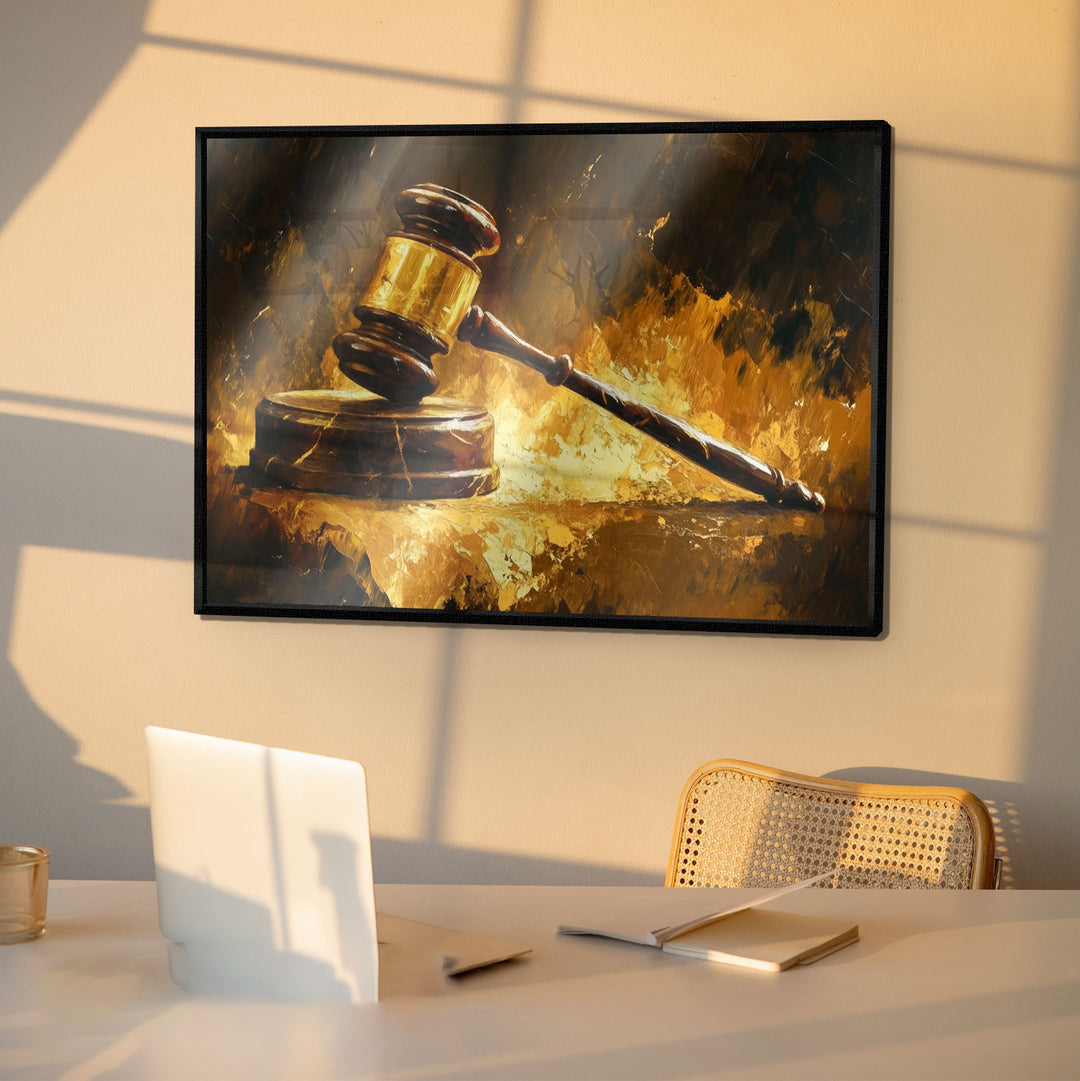 Hammer of Law Painting Motivational Canvas Print