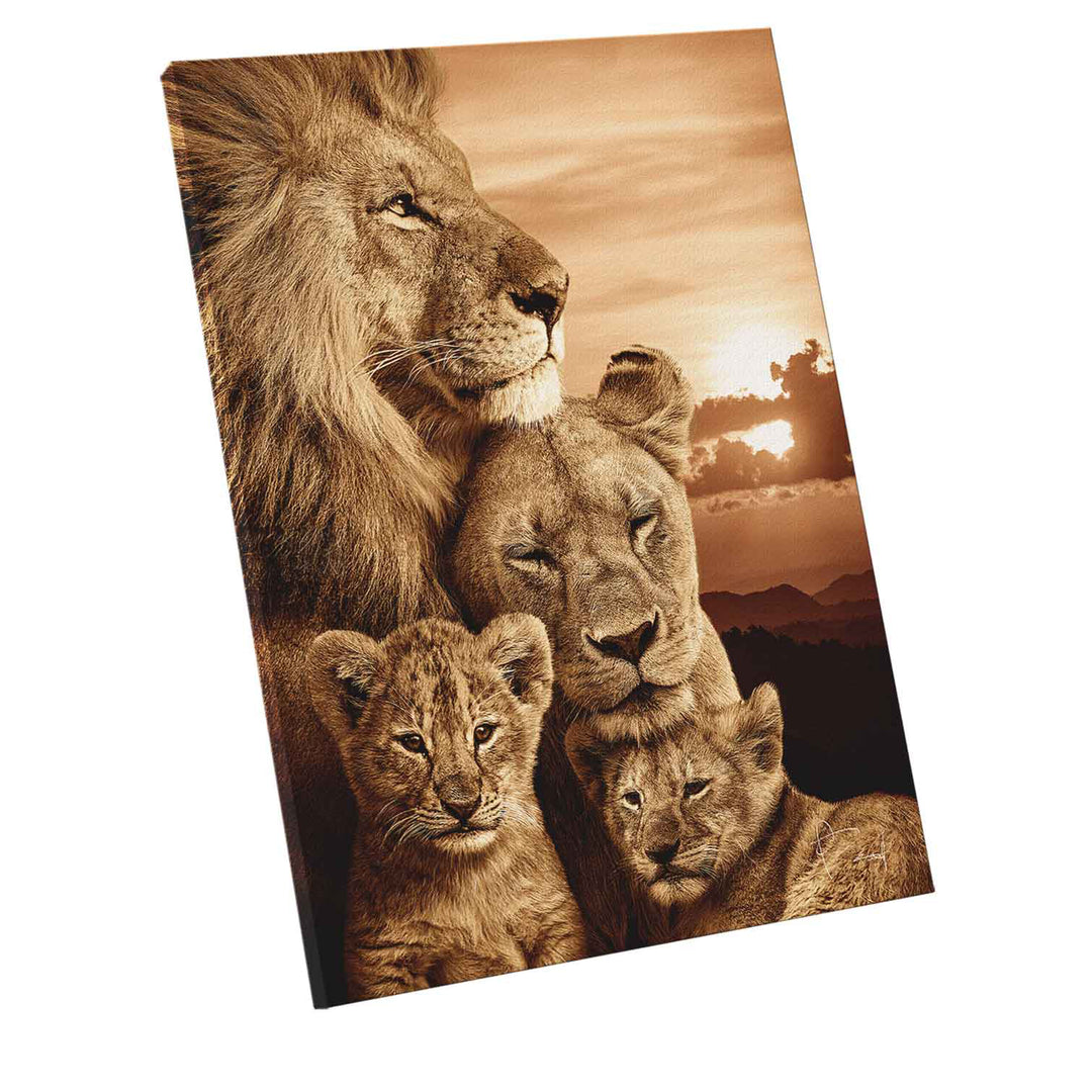Peaceful Lion Family Canvas Print
