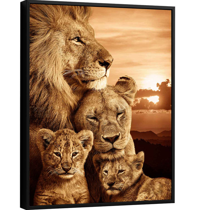 Peaceful Lion Family Canvas Print