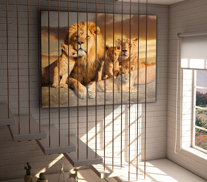 Lion Family Wall Art Canvas Print