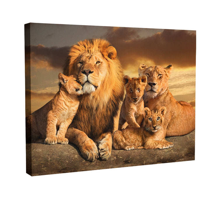 Lion Family Wall Art Canvas Print