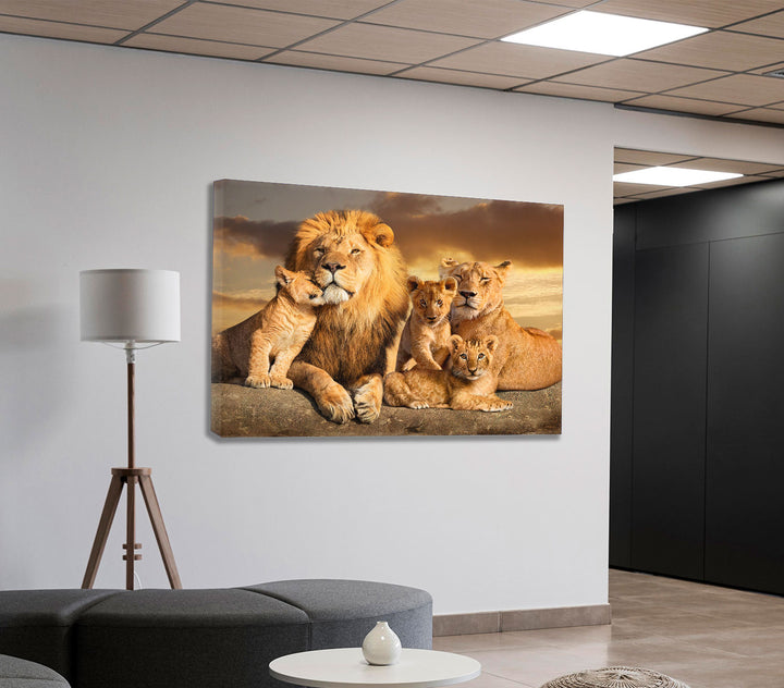 Lion Family Wall Art Canvas Print