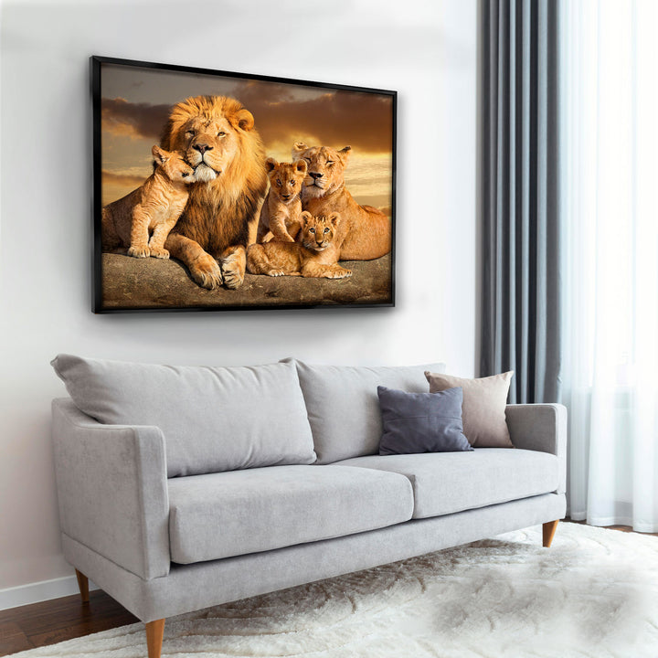 Lion Family Wall Art Canvas Print