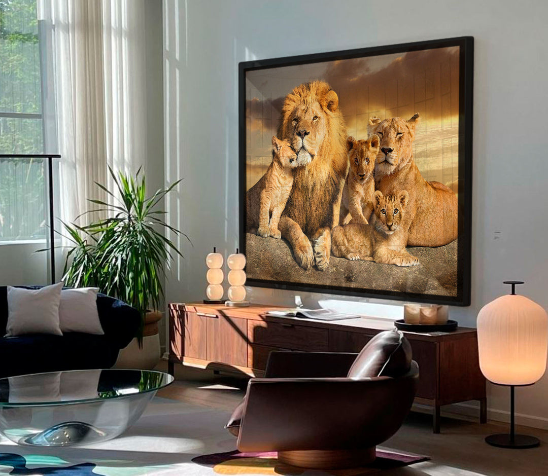 Lion Family Wall Art Canvas Print