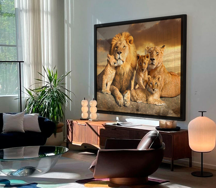 Lion Family Wall Art Canvas Print