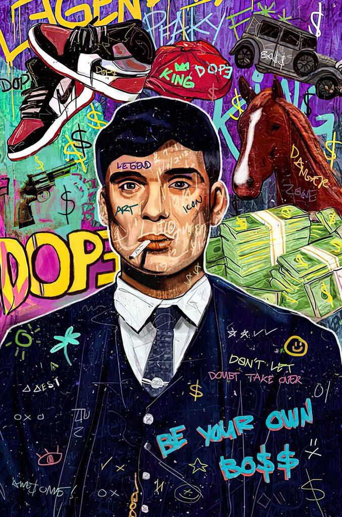 Thomas Shelby Street Art Canvas Print Inspirational Quotes Peaky Blinders Inspired