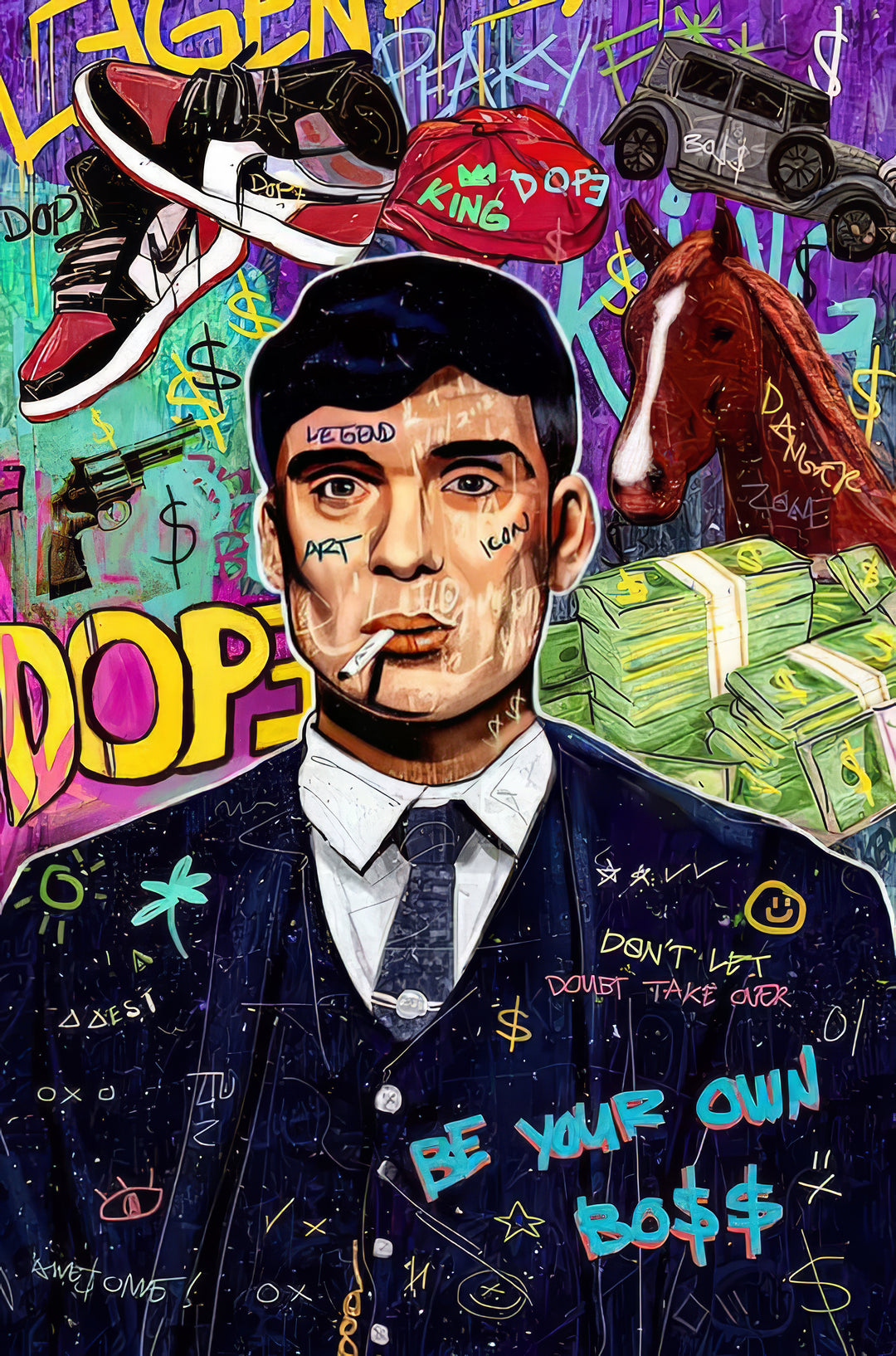 Thomas Shelby Street Art Canvas Print Inspirational Quotes Peaky Blinders Inspired