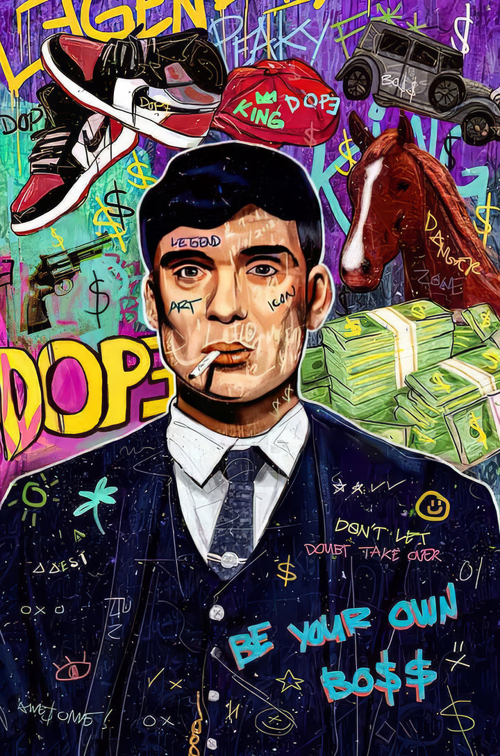 Thomas Shelby Street Art Canvas Print Inspirational Quotes Peaky Blinders Inspired
