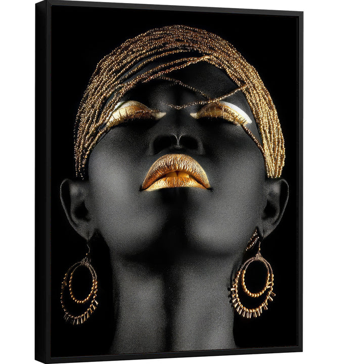 African Woman Modern Gold Canvas Print