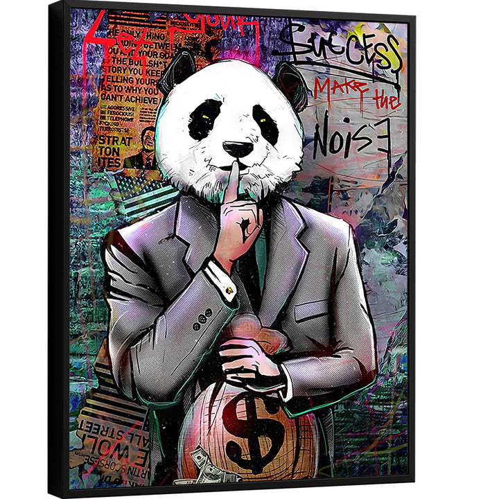 Success Panda Graffiti Pop Canvas Print