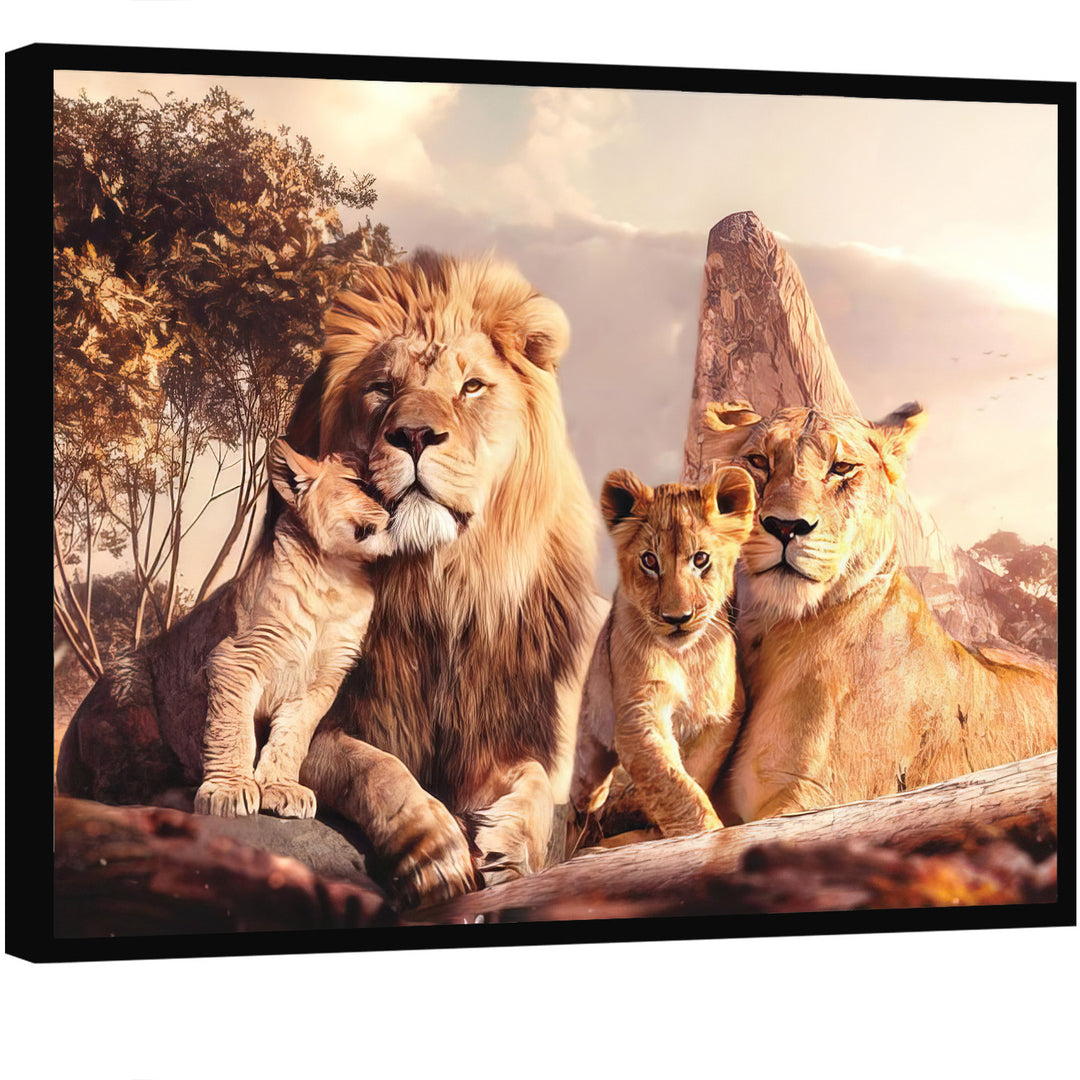 Roaring Cozy Lion Family Wall Art