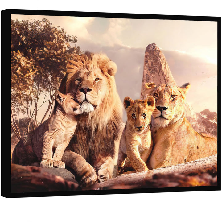 Roaring Cozy Lion Family Wall Art