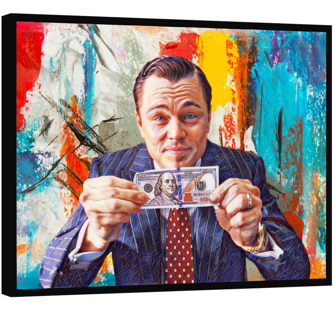 Wolf of Wall Street, Canvas Wall Art, Money Talks, Modern Pop Art