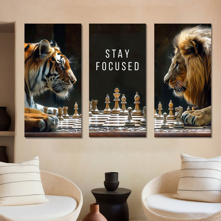 Game of Bease Lion vs Tiger Playing Chess