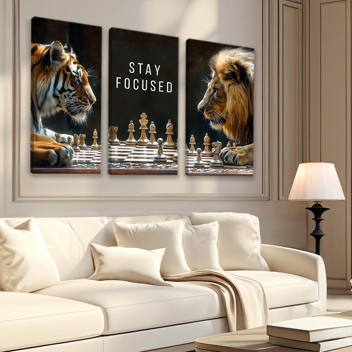 Game of Bease Lion vs Tiger Playing Chess