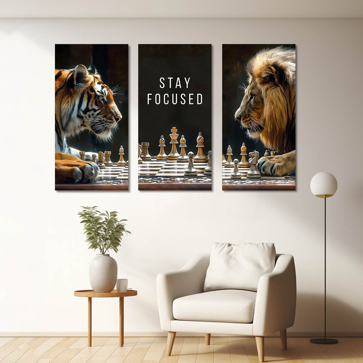 Game of Bease Lion vs Tiger Playing Chess