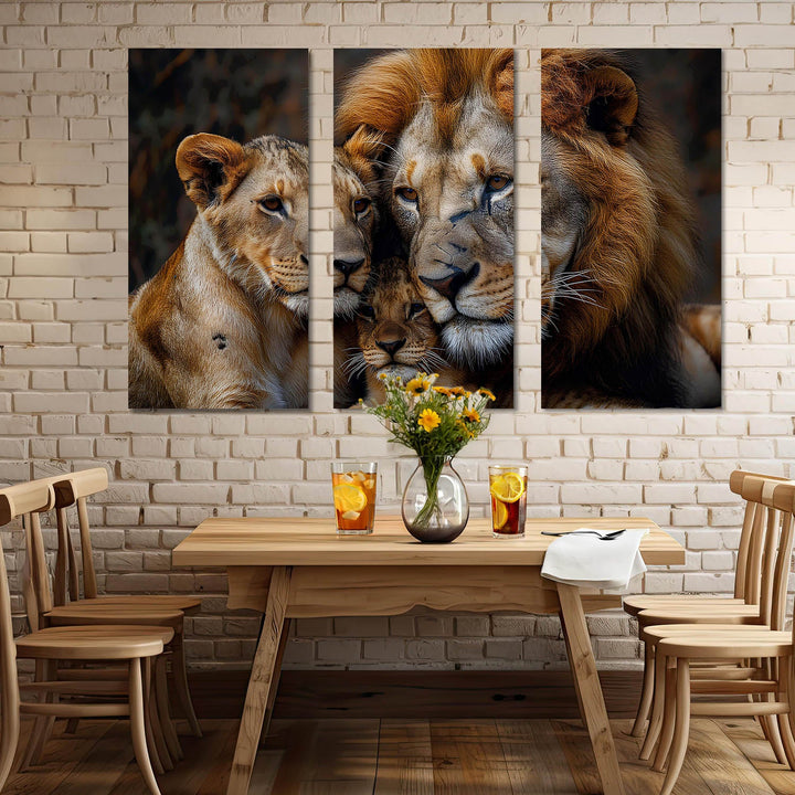 Cozy Lion Family Wall Art