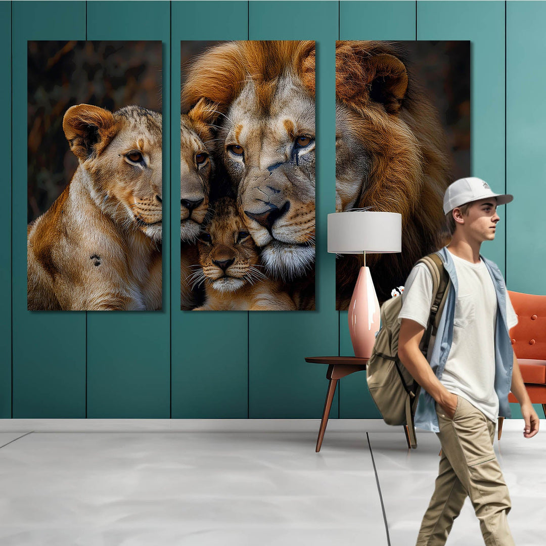 Cozy Lion Family Wall Art