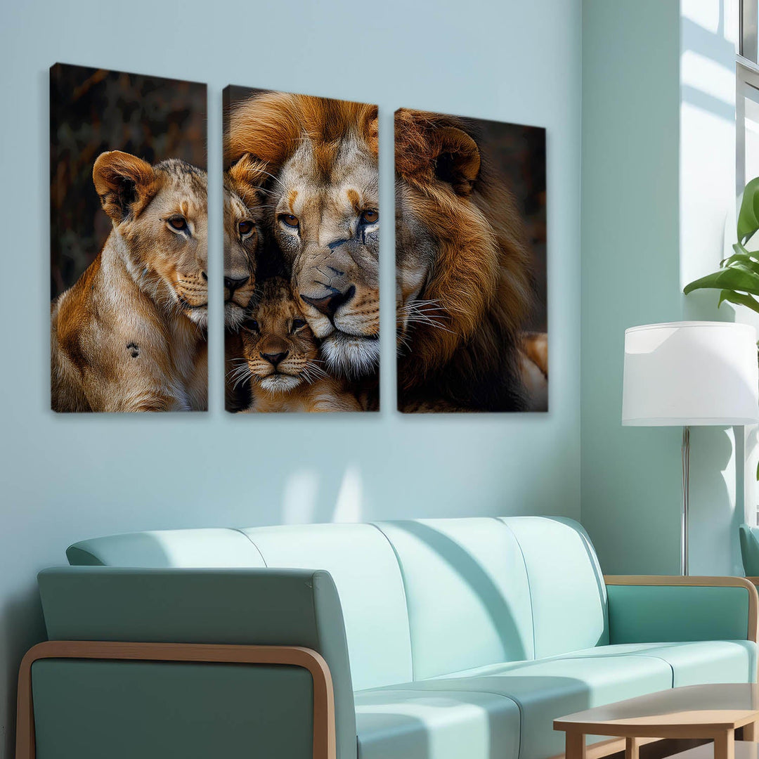 Cozy Lion Family Wall Art