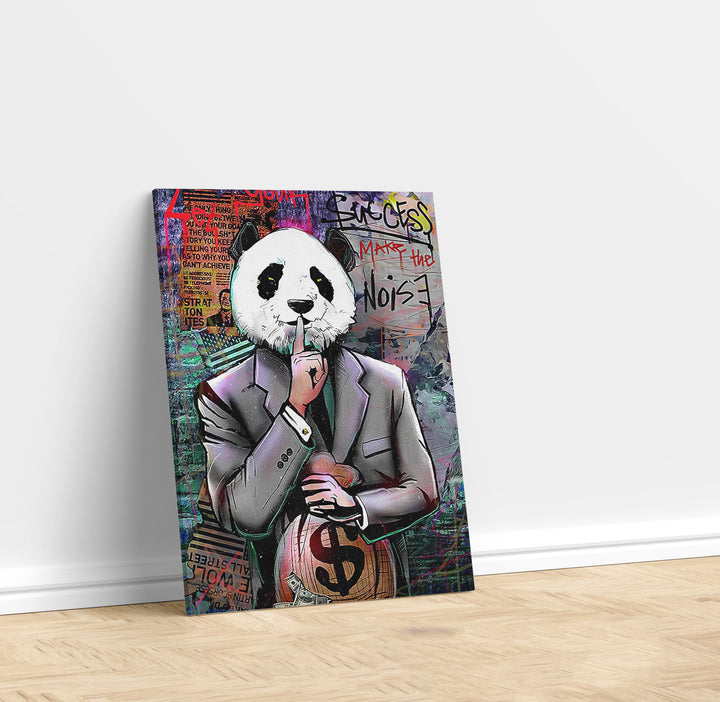 Success Panda Graffiti Pop Canvas Print