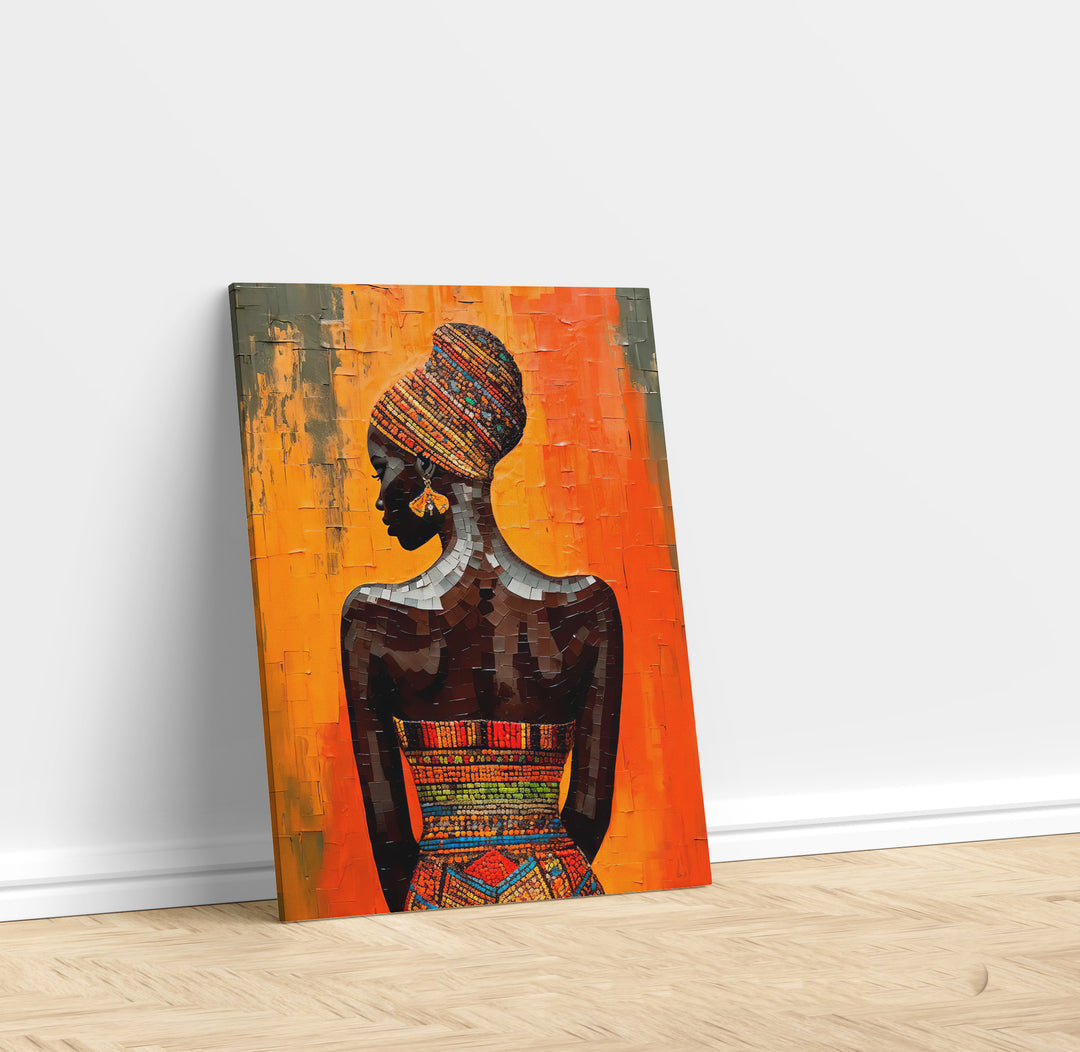 Black African Woman Abstract Canvas Print