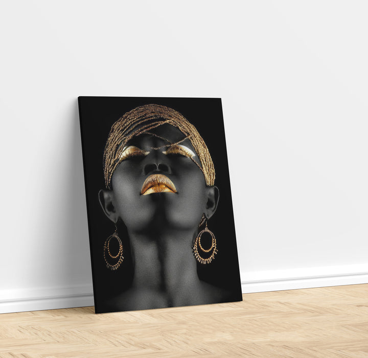 African Woman Modern Gold Canvas Print