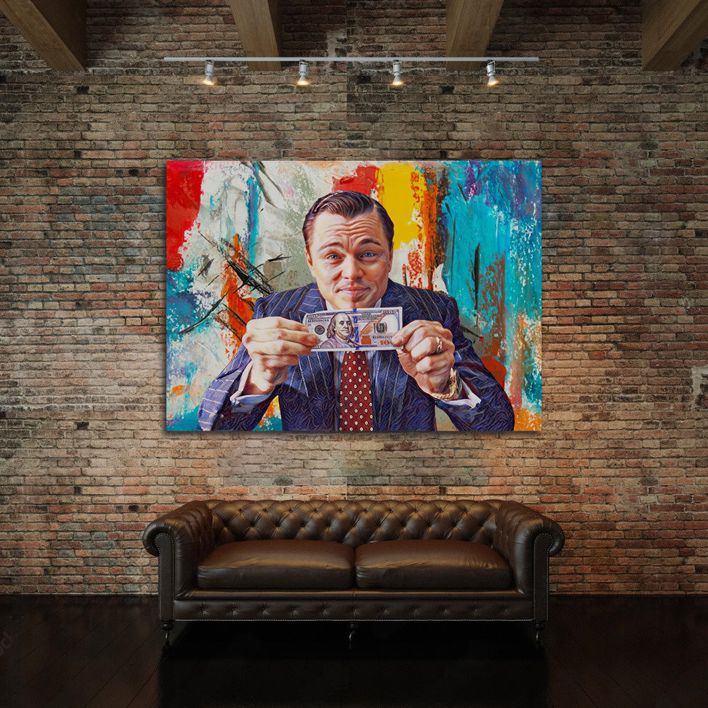 Wolf of Wall Street, Canvas Wall Art, Money Talks, Modern Pop Art